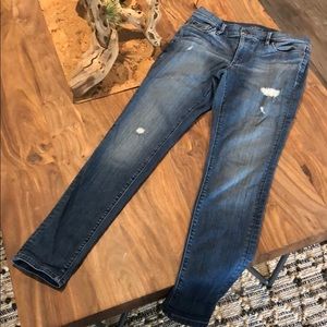 LOFT Distressed boyfriend cut jeans